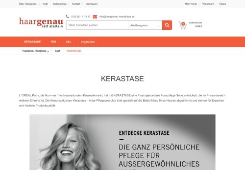 Screenshot Kerastase / Keralogie Haarpflege und Haarstyling