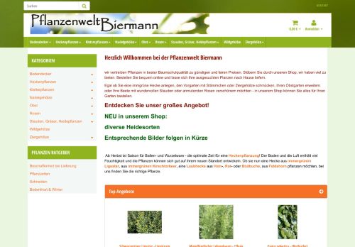 Screenshot Pflanzenwelt-Biermann.de - Der Pflanzenversand