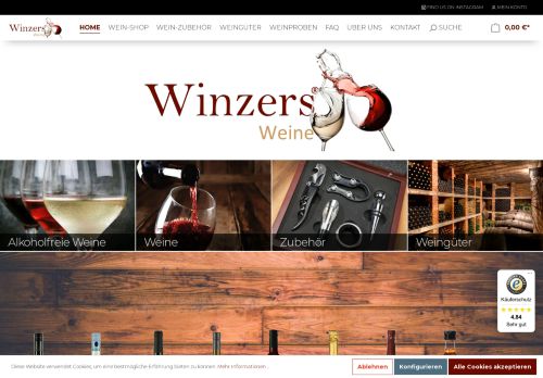 Screenshot Winzers deutsche + alkoholfreie Weine