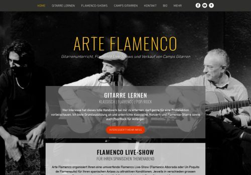 Screenshot Arte Flamenco - Dein Flamencoshop im Internet