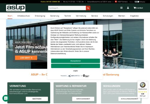 Screenshot ASUP-Online-Shop
