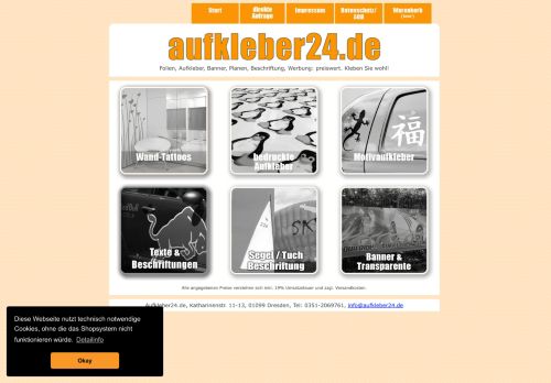 Screenshot Aufkleber24.de