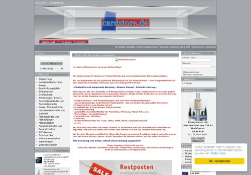 Screenshot cardstore.de