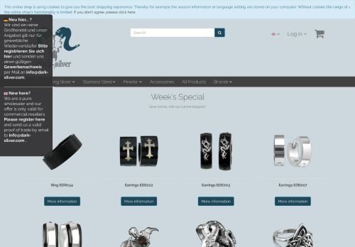 Screenshot Dark-Silver - Silberschmuck Großhandel