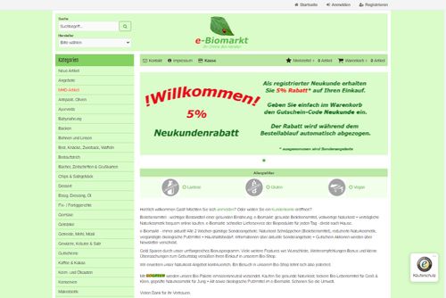 Screenshot e-Biomarkt