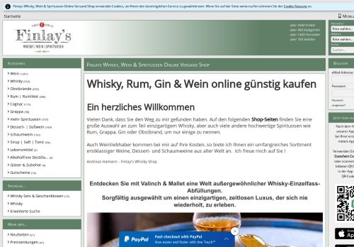 Screenshot Finlays Whisky Shop