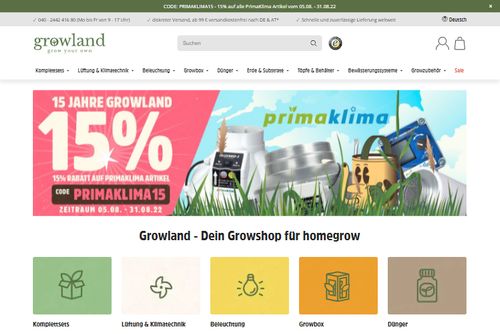 Screenshot growland.net - der online growshop