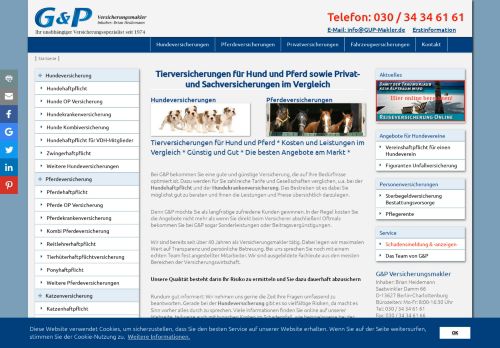 Screenshot GUP-Makler.de - online Versicherungsvergleich