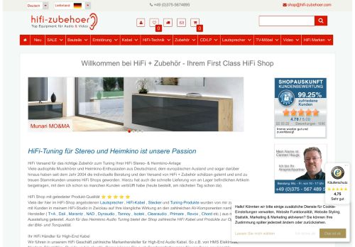 Screenshot Hifi-Zubehoer.info -  für Audio, Video, Heimkino, Car HiFi