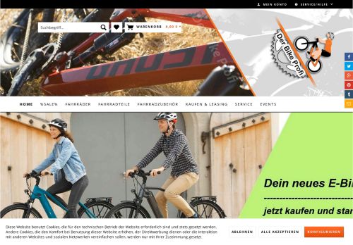 Screenshot jh-bikes.de - Der Bike Profi Fahrräder und Zubehör