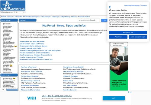 Screenshot kfz-auskunft.de