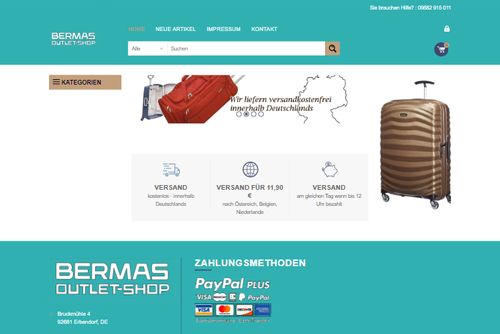 Screenshot BERMAS Koffer Shop
