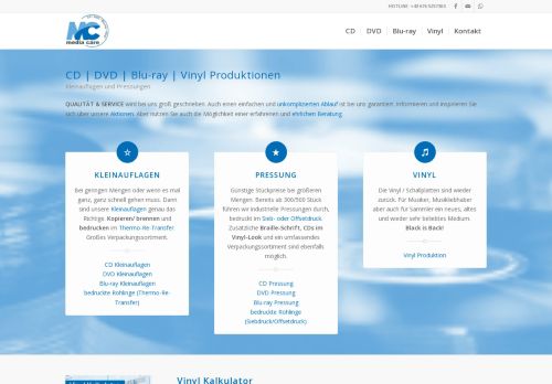 Screenshot media-care.at - CD und DVD Produktionen