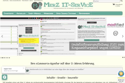 Screenshot MerZ IT-SerVice - Internetsolutions for eCommerce and eBusiness