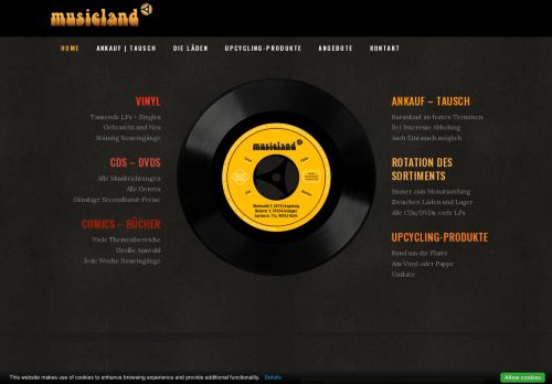 Screenshot Musicland Bayern - Vinyl Raritäten, Schallplatten