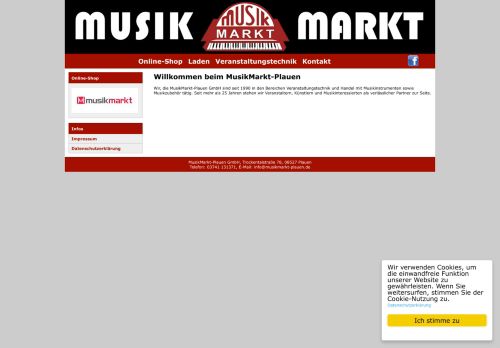 Screenshot Musikmarkt Plauen: Musikinstrumente, Technik