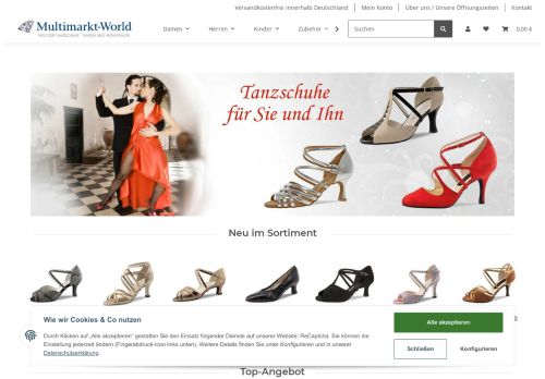 Screenshot mw-youngfashion.de - Tanzschuhe und Tanzsportbedarf - Multimarkt-World