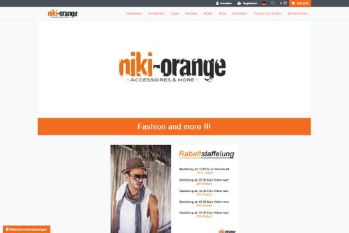 Screenshot niki-orange.de online store