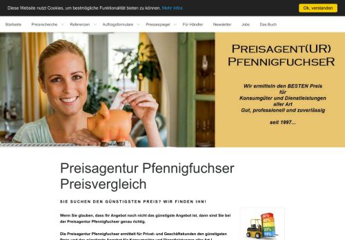 Screenshot Preisagentur Pfennigfuchser