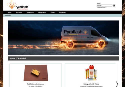 Screenshot PYROFLASH-Online-Shop