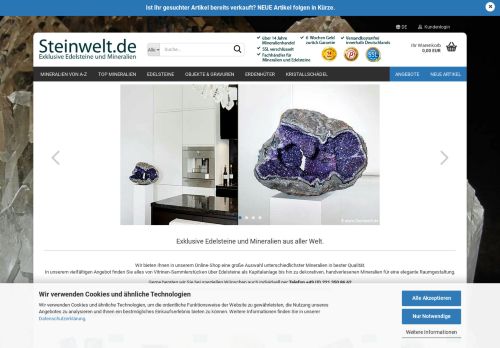 Screenshot Steinwelt.de