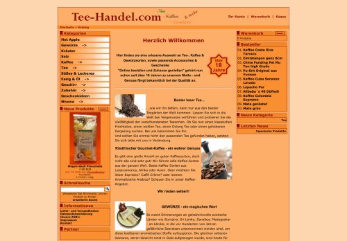 Screenshot Tee-Handel.com