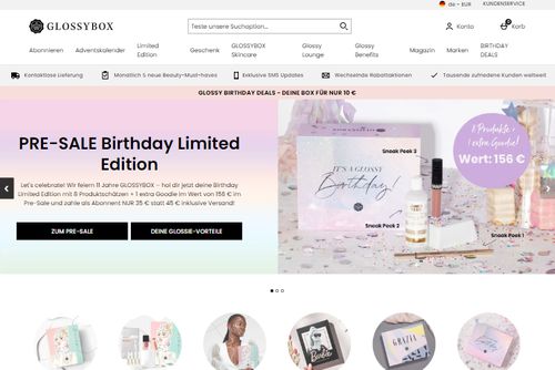 Screenshot GLOSSYBOX 																								GLOSSYBOX - Deine Beauty Box für Kosmetik, Make Up und Parfüm					