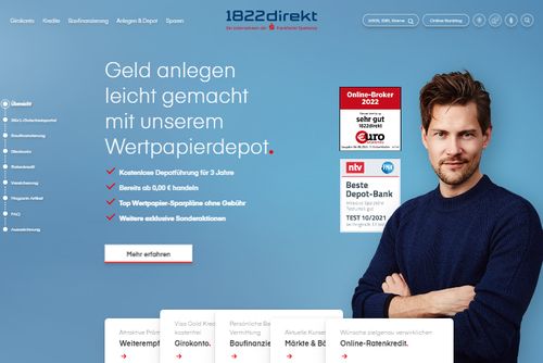 Screenshot 1822direkt: Direkt-Banking Produkte mit Top-Konditionen