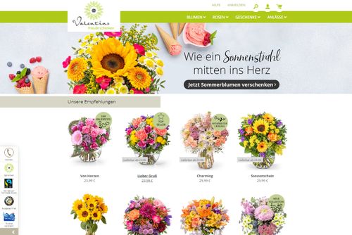 Screenshot Valentins - Ihr Online-Blumenversand!