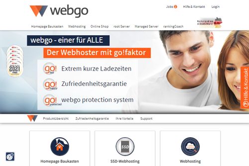 Screenshot webgo.de - Webhosting für CMS, Webshops, Server und SEO
