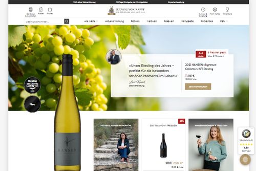 Screenshot Wein online kaufen | Weinversand Ludwig von Kapff
