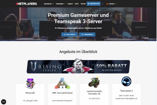 Screenshot 4Netplayers Gameserver und TeamSpeak 3 Server mieten