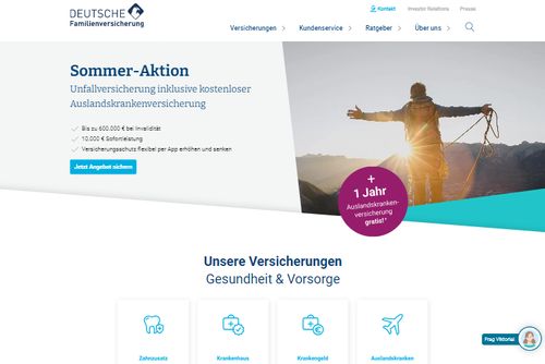 Screenshot Deutsche Familienversicherung ► Die digitale Versicherung