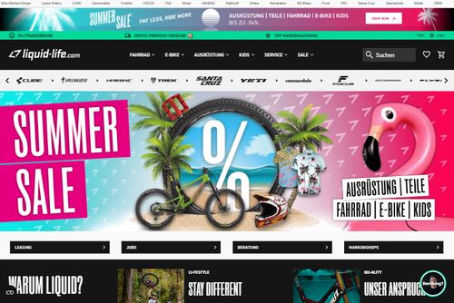 Screenshot liquid-life.com - Bike & E-Bike Online Shop