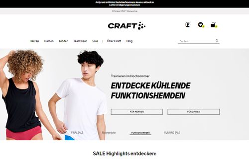 Screenshot craft-sports.de | Offizieller CRAFT Shop