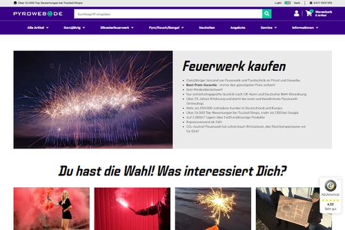 Screenshot Pyroweb.de - Feuerwerk kaufen