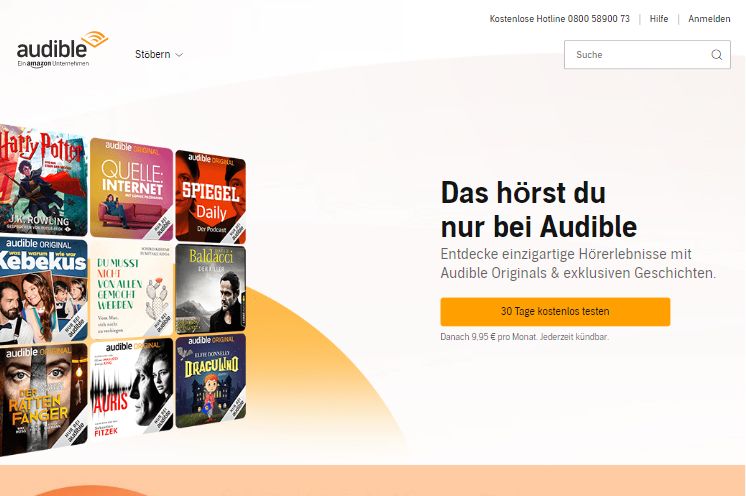 Screenshot Audible: Hörbücher, Hörspiele & Podcast | 30 Tage kostenlos testen