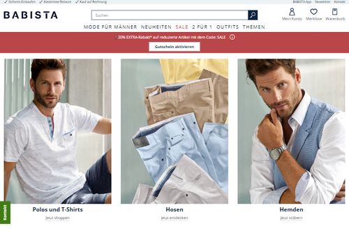 Screenshot BABISTA Herrenmode online kaufen | Herrenbekleidung