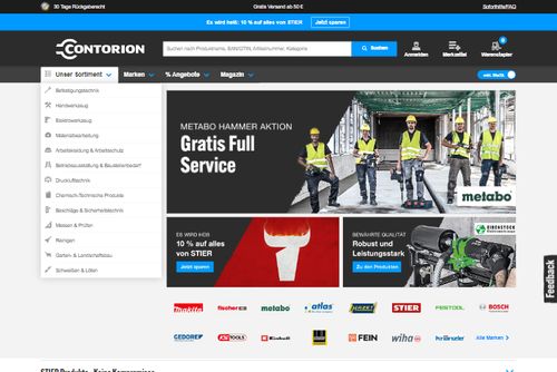 Screenshot Contorion: Der smarte Shop fürs Handwerk                                    