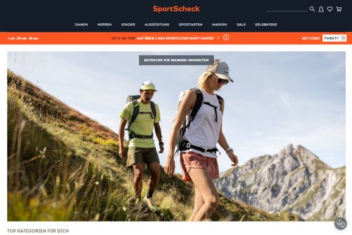 Screenshot SportScheck - Sportartikel, Sportbekleidung und Sportschuhe