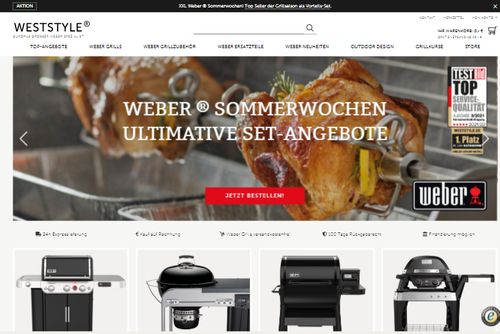Screenshot Weststyle.de - Weber Original Store | Gasgrill + Kugelgrill