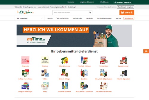 Screenshot myTime.de - Ihr Online-Supermarkt