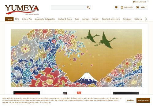 Screenshot Japan-Shop-Yumeya.de Geschenke und Dekoration der japanischen Art