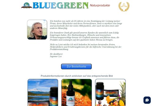 Screenshot BLUEGREEN Naturprodukte