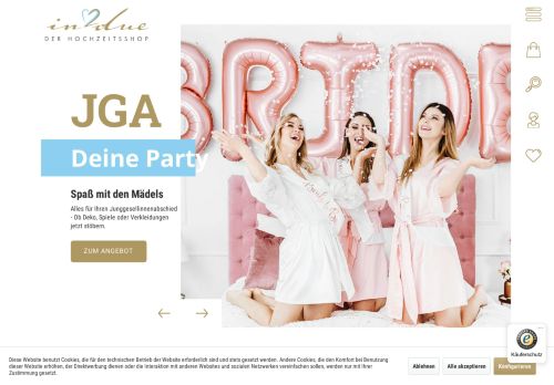 Screenshot in due - DER HOCHZEITSSHOP - Hochzeitsaccessoires