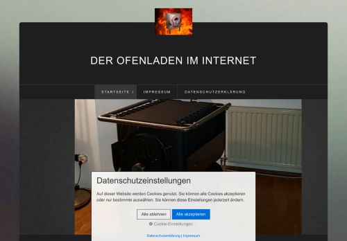 Screenshot Holzofen Onlineshop