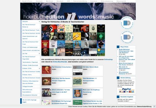 Screenshot: hoerbuchedition words & music