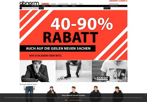 Screenshot Abnorm Onlineshop Mode für Sie & Ihn