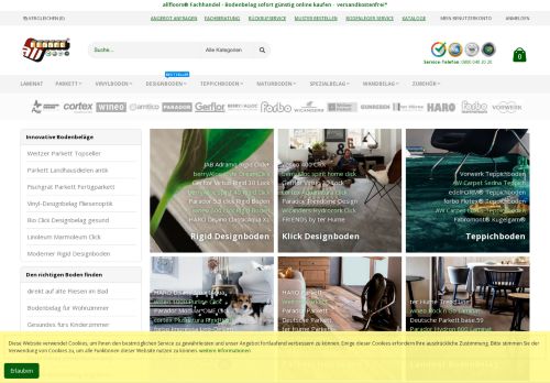 Screenshot allfloors - Bodenbeläge Laminat PVC-Boden Linoleum