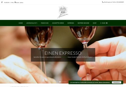 Screenshot Annone.de Liköre und Weine für Gastronomen
